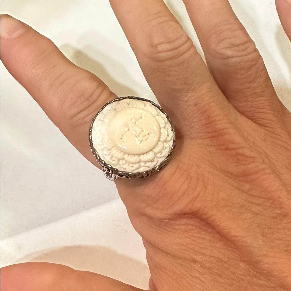 COPY - Sterling happy face, large chunky ring